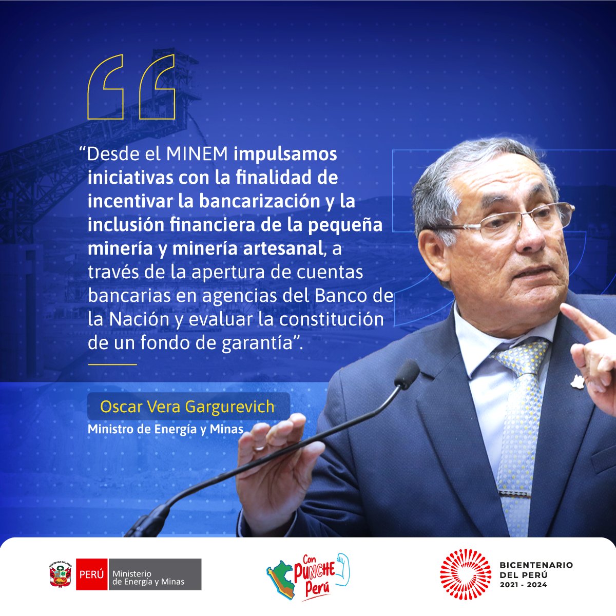 MinemPeru's tweet image. 🔴 #PERUMIN36 | 💪🏻 Impulsamos iniciativas para la inclusión financiera de la Pequeña Minería y Minería Artesanal. 🇵🇪