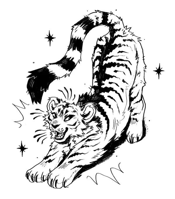 Tiger stretch !! 🐅✨
