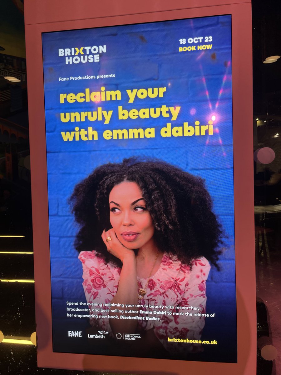 ed_pr's tweet photo. Brilliant evening at @BrixtonHouse with @EmmaDabiri and @PINsykes reclaiming our unruly beauty and discussing #DisobedientBodies - thanks to everyone for their thoughtful questions and for waiting in that signing queue! #BeDisobedient π https://t.co/oVW0y4eht4