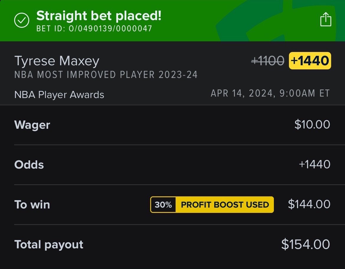 ThePicksPro's tweet image. 🏀 Tyrese Maxey Most Improved Player 
📊 +1100 ⚡️ +1440

There's a reason Maxey currently has the second best odds for the award.

He's a dynamic scorer who will need to be more of a creator due to the Harden issues.

Last season:

• 20.3 points

• 3.5 assists

🧵 THREAD
