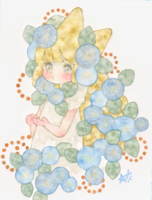 透明水彩でケモ耳の女の子を描いています沢山の方に発掘されますことを願って #フォロワー10000以下の一次創作作家発掘フェス 