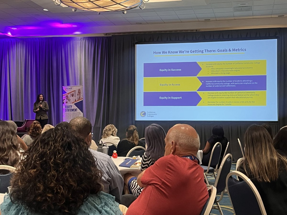 At #CCCAOEFall2023 listening to #CCCCO #Vision2030 by <a href="/LizNavarette/">Lizette Navarette</a> and hearing the call to action! #workforce #workinglearners  #k12swp #swp