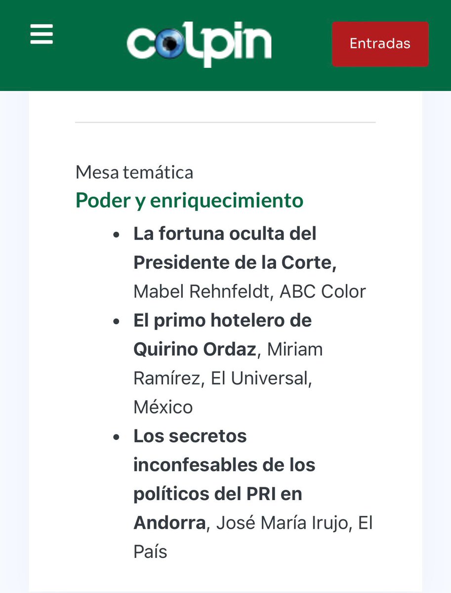 Les cuento que mi investigación 'Quirino Ordaz entregó inversión millonaria a su primo hotelero', fue elegida para exponerse en la #Colpin2023, la conferencia de periodismo de investigación más importante de latinoamérica 💪