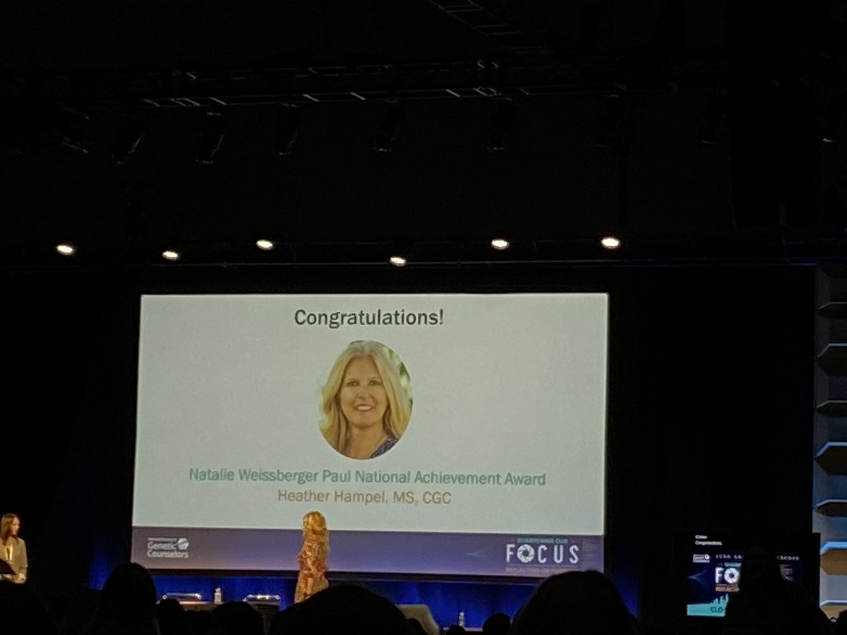ZazzyMrazzy's tweet photo. Congrats @HHampel1 on being a recipient of the Natalie Weisberger Paul National Achievement Award

Way to go HH! Long overdue🤗🤓🧬
#NSGC23 #genetics https://t.co/Vdmqmc3IOm