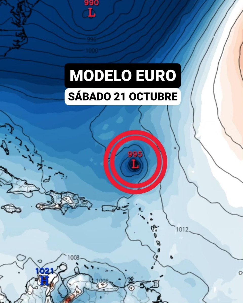 JeanSuriel's tweet photo. 🔴ATENCIÓN🔴
Se ha formado la Tormenta Tropical Tammy, la número 20 de esta temporada ciclónica 2023: se ha desarrollado a 1,000 kilómetros al este de las Antillas Menores a partir de una onda tropical.

🔴Tammy lleva vientos máximos sostenidos de 65 km/h y trayectoria hacia el oeste a 37 km/h: con este desplazamiento se acercará a las Antillas Menores el viernes en la noche.

🔴El fenómeno ha tenido un rápido desarrollo en las últimas 24 horas debido a que las aguas del Atlántico están muy calientes a pesar de encontrarnos en octubre.

🔴Mucha atención con su acercamiento a nuestra región: algunos efectos indirectos se sentirán en República Dominicana desde el domingo.

🔴El campo nuboso de Tammy provocará más lluvias intensas en Puerto Rico y precipitaciones entre moderadas y fuertes en el territorio dominicano.

⚠️Los modelos están coincidiendo con el Centro Nacional de Huracanes de Miami: Tammy no representa peligro de impacto directo en República Dominicana, pero debemos vigilar atentamente su evolución.

✅️ https://t.co/WlQFg167bk 
➡️ @AgendaClimatica
▶️ https://t.co/OBEFwksFsW