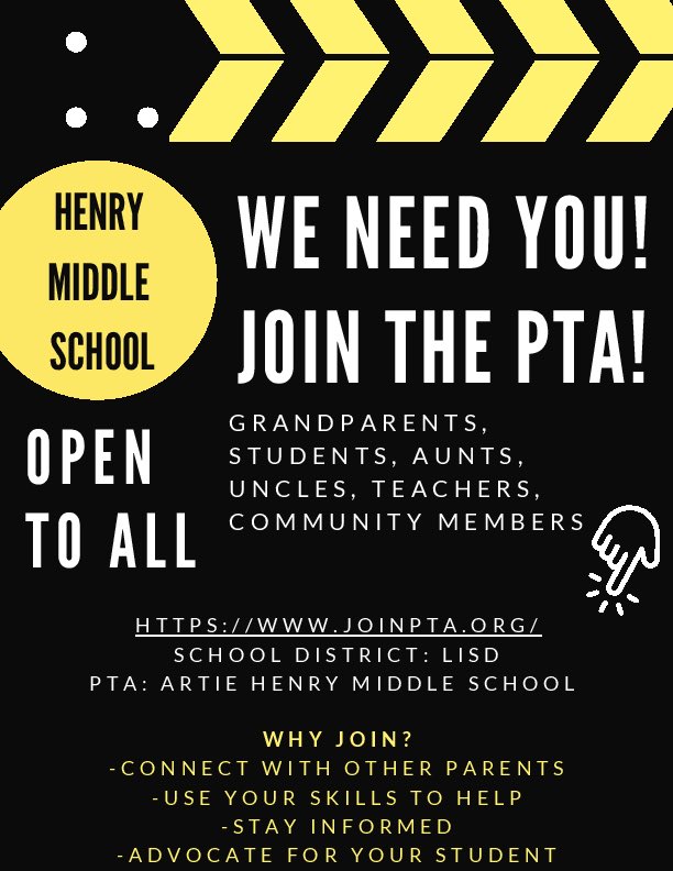 HenryHawksLISD's tweet photo. Please join our amazing #HMSPTA #2324 #bettertogether https://t.co/X4sN3ljbZp