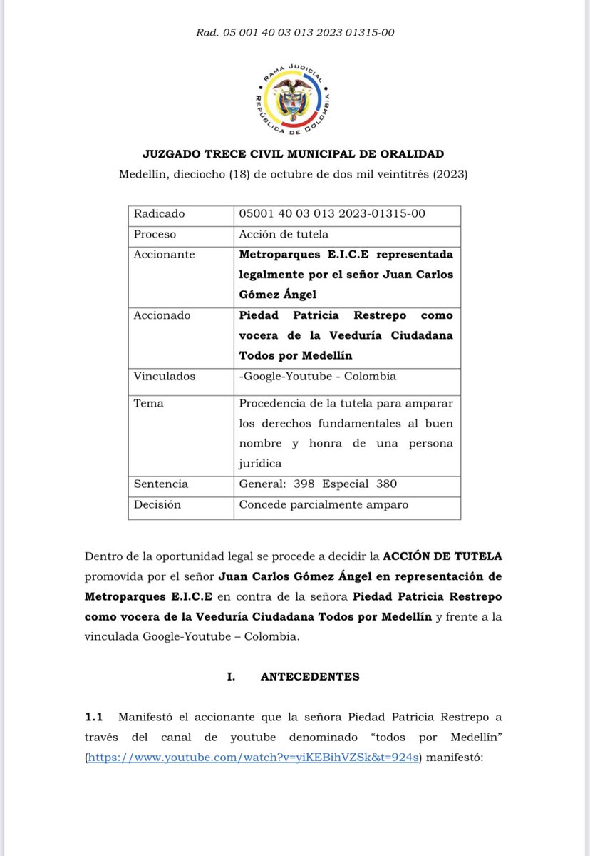 QuinteroCalle's tweet photo. Juez da 48 horas a Todos por Medellín para rectificar por haber acusado de corrupción a Metroparques. Quisieron favorecer a Fico en las elecciones y ahora todo se les está devolviendo. Se cae la campaña de Fico a pedazos. Upegui será el próximo Alcalde. https://t.co/NZPi95MWvf