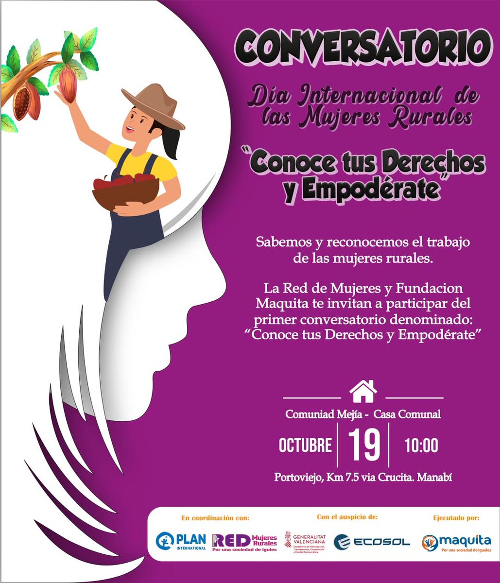 #manabi  Red de mujeres "Por una sociedad de iguales" participa en rueda de prensa, para invitar a la ciudadanía #mañana al #Conversatorio por el #DíaDeLaMujerRural en donde la compañera María Luisa García se refirió a la  importancia de entender cuáles son las brechas salariales