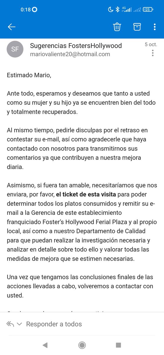 M_Valiente20's tweet photo. @FosterHollywood @SanidadGU @SanidadCLM pues nada parece que lo dejan pasar. Os pongo unas fotos del último contacto. Todavía no me han dicho nada al respecto. Por aquí dejo las fotos de los correos. El suyo y mi respuesta. Día 5 de octubre y sin noticias. Que vergüenza! https://t.co/nlKHLEZ0QV