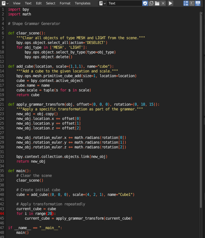 AI_4BIM's tweet photo. George Stiney shape grammar #ChatGP4 > #Python  >  #Blender. Emergent 3D form surprise! https://t.co/YLzXeNDdKH