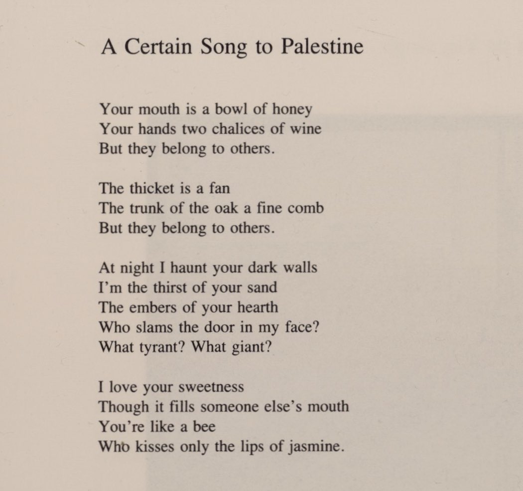 TomSnarsky's tweet photo. Your hands two chalices of wine

Mahmoud Darwish, tr. Ben Bennani https://t.co/9KHpHjxQff