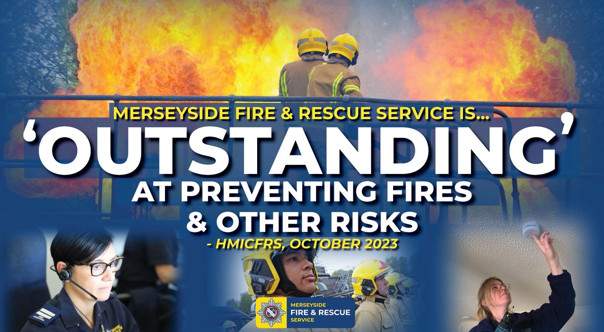 MerseyFire's tweet photo. We’re delighted to announce #MFRS has been highly commended for its prevention work, response to major incidents &amp; making the best use of resources to serve #Merseyside🚒

The recognition comes from @HMICFRS after an inspection earlier this year.
Read more https://t.co/qIwmWs6Clh https://t.co/qiYC4U65sl