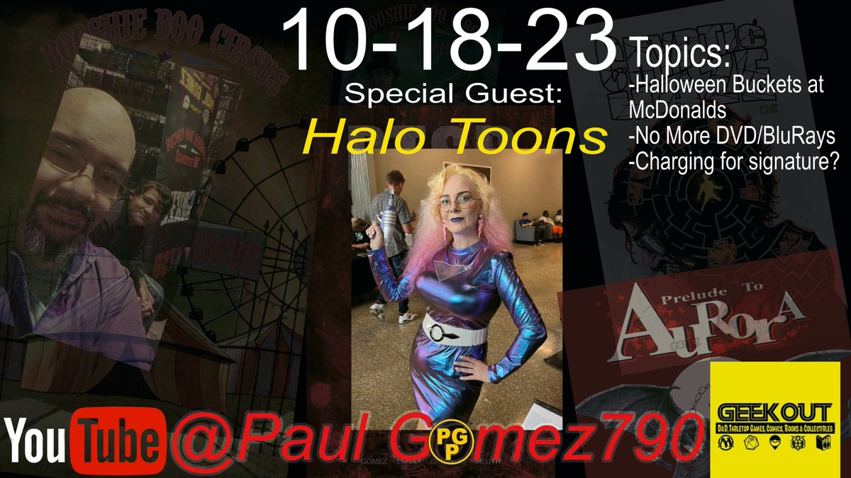 Today! Wednesday 18th 7pm cst/8est. 
Ep 12- Special Guest: Halo Toons. We will talk about her unique project on kickstarter.
Also, are Dvds a thing of the past? What is an acceptable price to charge for a signature? That and so much more.
youtube.com/live/GDD5FP6qh…