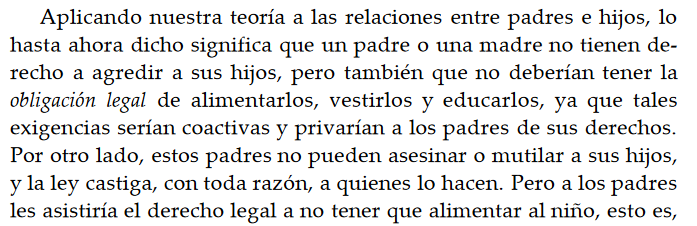 fwasserm's tweet photo. Limones nos mandó a leer el cap. 14 del libro "La ética de la libertad de Rothbard" que es como una guía intelectual del mileismo. Dice esto: https://t.co/CRAiFGTzr2