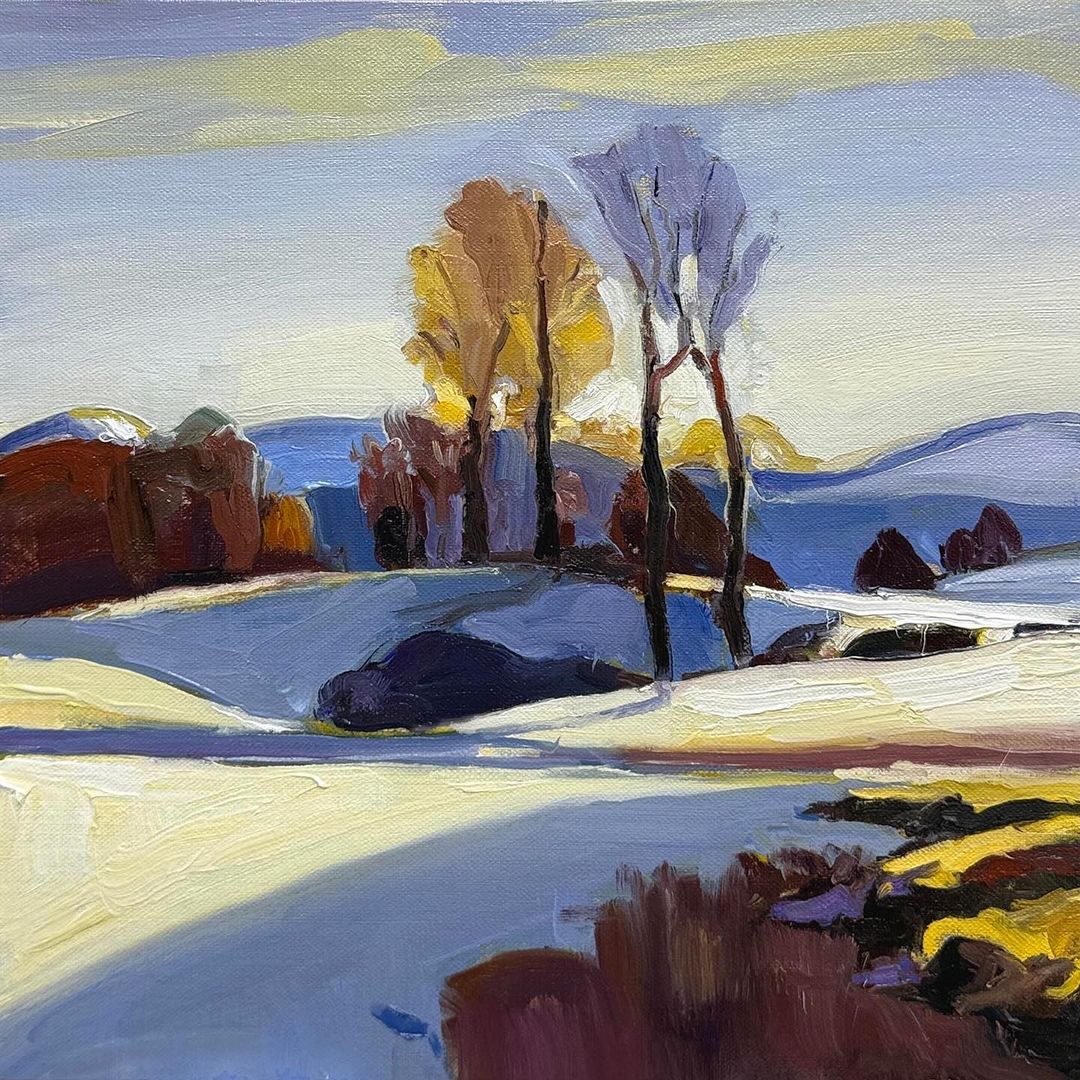 RClaremont's tweet photo. 🔥 Day 17 #thirtybythirtybythirty #ArtChallenge

“Cross Country Winter”, oil on linen board

I’ve wanted to do a snow painting ever since I saw “The Hunters in the Snow” by Pieter Bruegel the Elder. Here it is, over 40 years later… my first snow painting 😁 https://t.co/zjLwswu3AJ