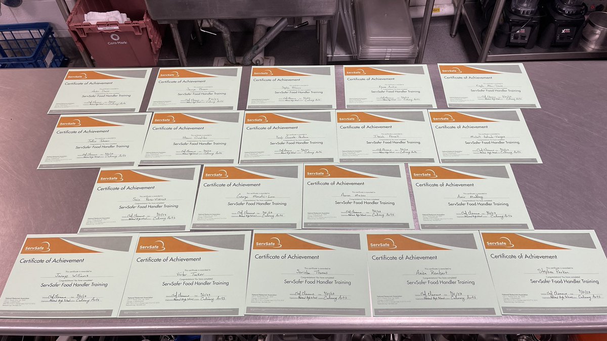 St.Georges Culinary Arts (@stgeorgescul) on Twitter photo All 19 sophomore culinary students passed ServSafe food handler with an average of 93%. <a href="/mjprzy/">Michael Przywara</a> <a href="/KHill_HHST/">Dr. Kyle Hill</a> <a href="/TekSteph/">Stephanie Foster</a> <a href="/Howard_Wildcats/">Howard Wildcats</a> <a href="/Supt_Jones/">Joseph Jones</a> #NCCVTWORKS All 19 sophomore culinary students passed ServSafe food handler with an average of 93%. <a href="/mjprzy/">Michael Przywara</a> <a href="/KHill_HHST/">Dr. Kyle Hill</a> <a href="/TekSteph/">Stephanie Foster</a> <a href="/Howard_Wildcats/">Howard Wildcats</a> <a href="/Supt_Jones/">Joseph Jones</a> #NCCVTWORKS
