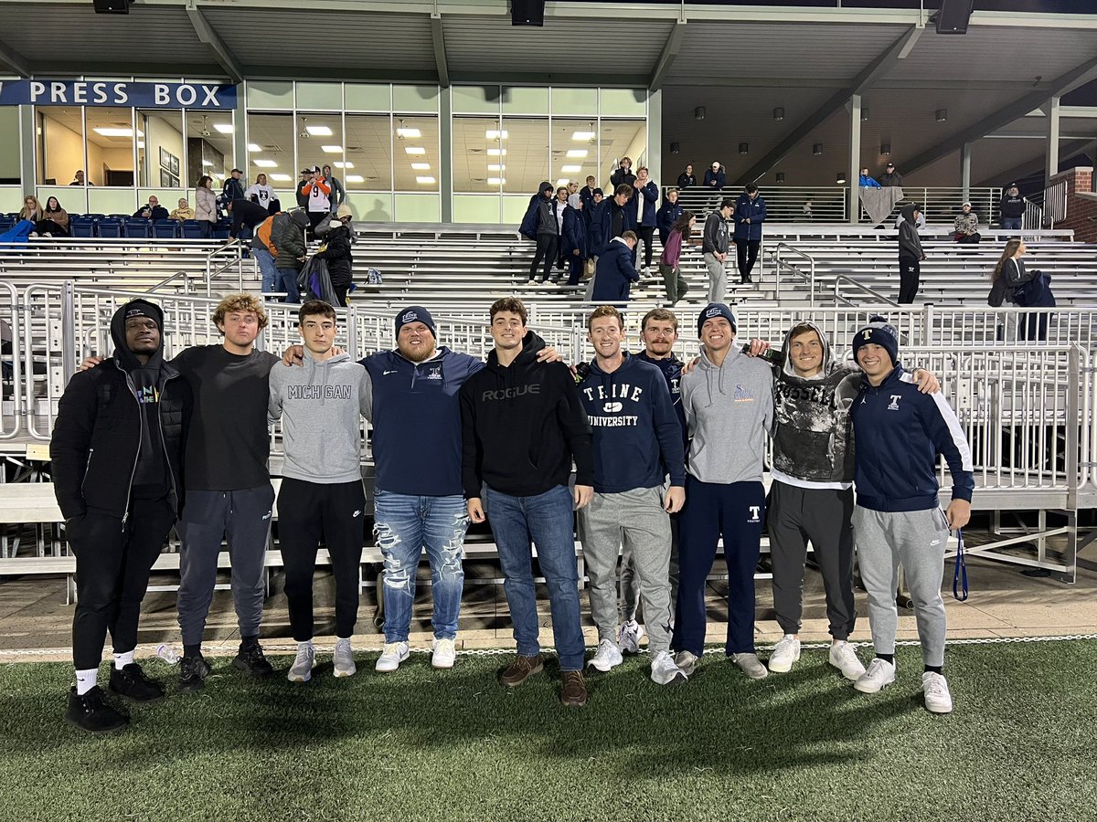 <a href="/TrineThunderFB/">Trine Thunder FB</a> fellas out supporting the <a href="/TrineWSoccer/">Trine Women's Soccer</a> team!