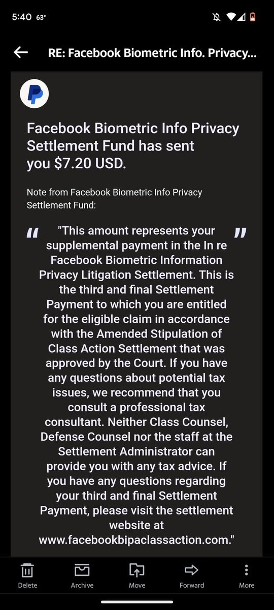 jennitsabangarr's tweet photo. Wow don't spend it all in 1 place everyone smh 🙄😂🥴 #FacebookBiometric #PrivacySettlement #FacebookSettlement #SevenDollars https://t.co/iJzvKYsbFX