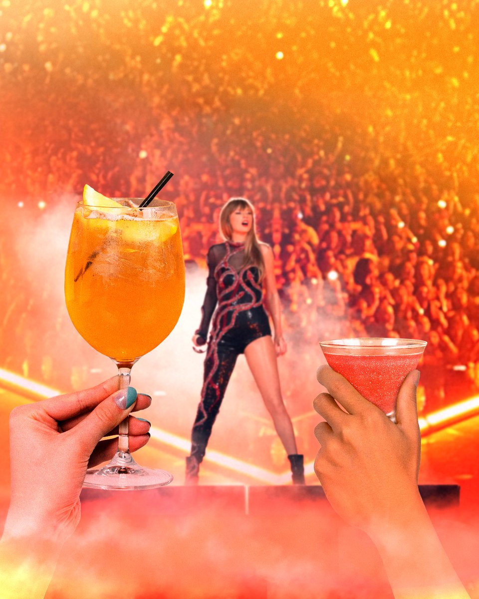 TheRockWFP's tweet photo. And by the way, we're going out tonight. Best believe we're throwing back our Champagne Problems &amp; Lavender Haze cocktails before hitting the theaters for the Eras Tour movie. https://t.co/Cc5PuMw6PP