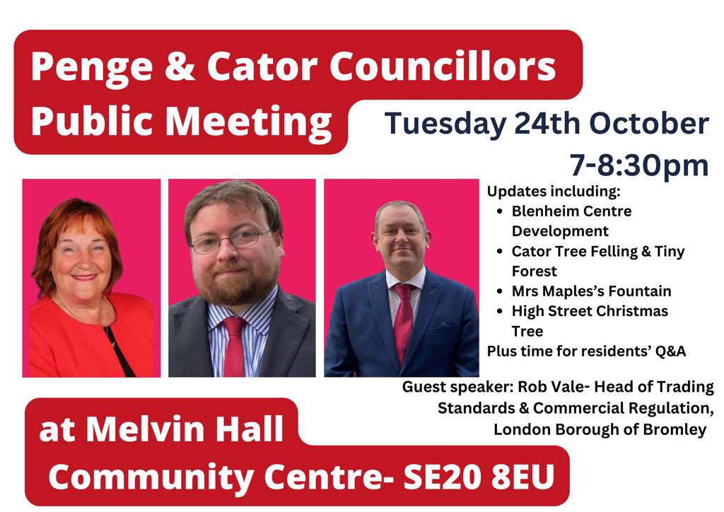 Cllr Kevin Kennedy-Brooks (@kkennedybrooks) on Twitter photo The Penge Councillors are hosting a Q and A and information session regarding local issues next Tuesday. Please feel free to join us especially if you have any concerns we can address. <a href="/thepengetourist/">Penge Tourist Board</a> <a href="/SE20Penge/">Penge SE20</a> <a href="/PengeLabour/">Penge & Cator Labour</a> <a href="/catoralexandra/">Friends of Cator and Alexandra</a> <a href="/PengeRecFriends/">friendsofpengerecreationground</a> <a href="/GreenGymPenge/">Penge Green Gym 🍃💚🍃</a> The Penge Councillors are hosting a Q and A and information session regarding local issues next Tuesday. Please feel free to join us especially if you have any concerns we can address. <a href="/thepengetourist/">Penge Tourist Board</a> <a href="/SE20Penge/">Penge SE20</a> <a href="/PengeLabour/">Penge & Cator Labour</a> <a href="/catoralexandra/">Friends of Cator and Alexandra</a> <a href="/PengeRecFriends/">friendsofpengerecreationground</a> <a href="/GreenGymPenge/">Penge Green Gym 🍃💚🍃</a>