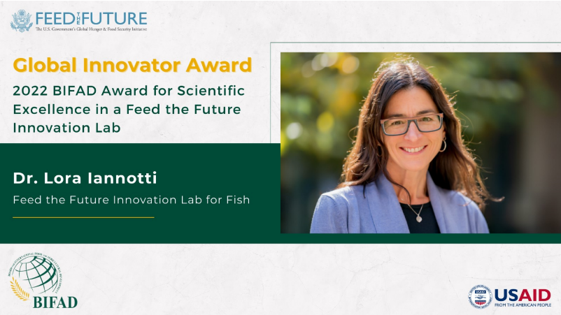 Congratulations to Dr. Lora Iannotti, winner of the #BIFAD Award for Scientific Excellence in a <a href="/FeedtheFuture/">Feed the Future</a> Innovation Lab. From <a href="/fishinnovation/">Feed the Future Innovation Lab for Fish</a>, she is recognized for her research on improving nutrition through sustainable fisheries. Learn more: ow.ly/mwEo50PXfOk