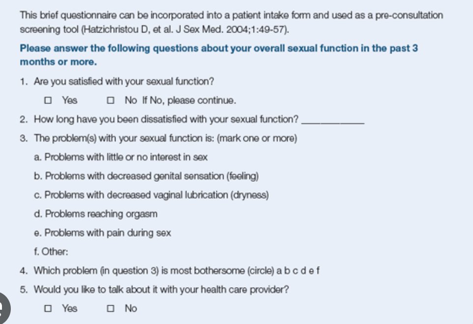 kristinrojasmd's tweet photo. @AnnSurgOncol #asochat another option is to just copy and paste the BRIEF SEXUAL SYMPTOMS CHECKLIST to your intake paperwork. Patients answer yes? Acknowledge and validate concerns and REFER. https://t.co/rsGC6teHQm