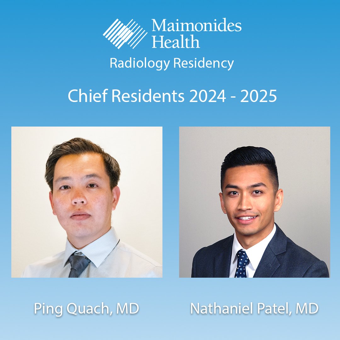 Congratulations to our newly elected chief residents for the 2024-2025 academic year: Dr. Ping Quach and Dr. Nathaniel Patel!