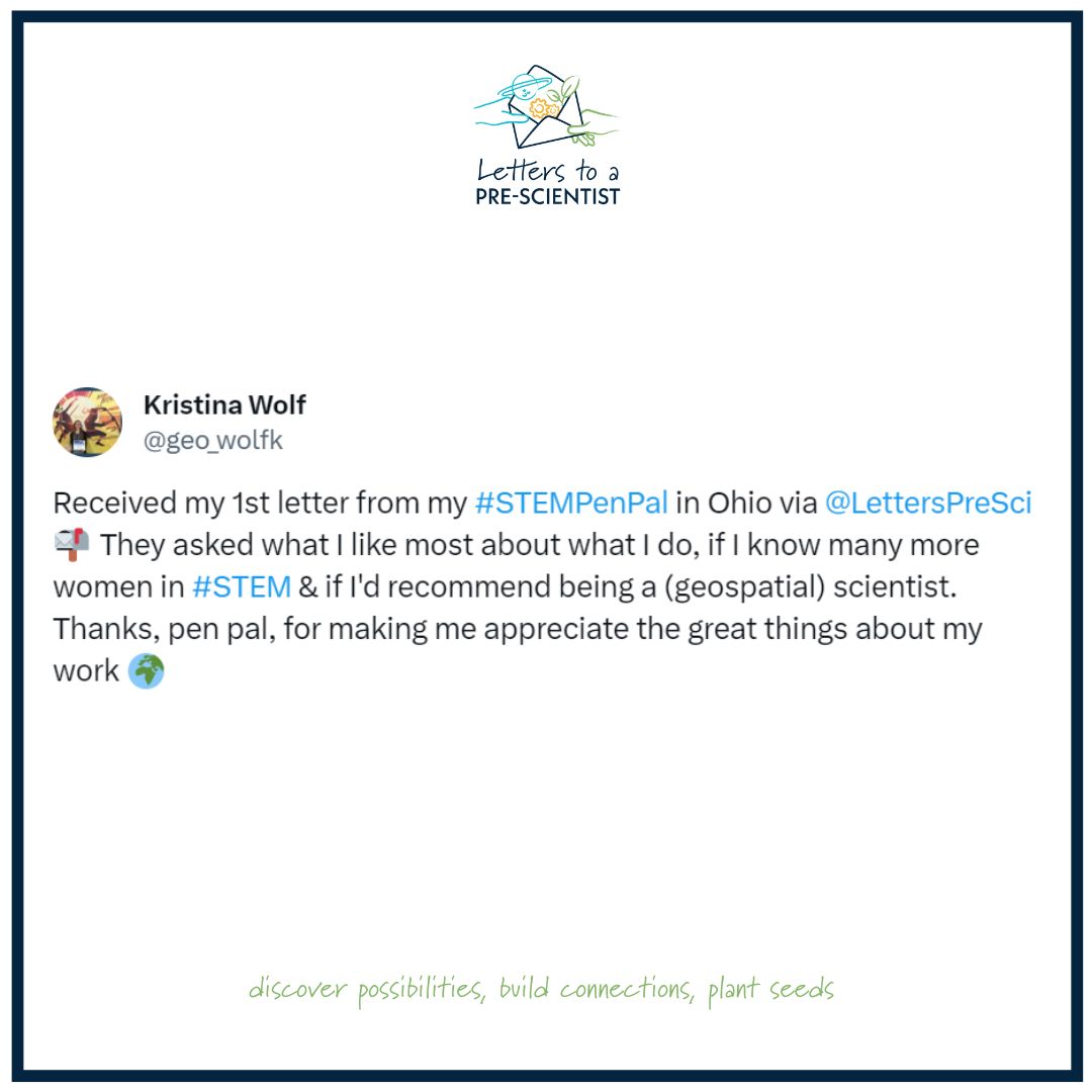 LettersPreSci's tweet photo. 🌞 We love when our #STEMpals are equally excited about writing to their pre-scientists, and the impact this relationship has on both parties. It’s a two way street of learning, teaching and growth. There’s nothing like it! 🚀

#lps #stem #stemforall https://t.co/rRHwUD6FqL