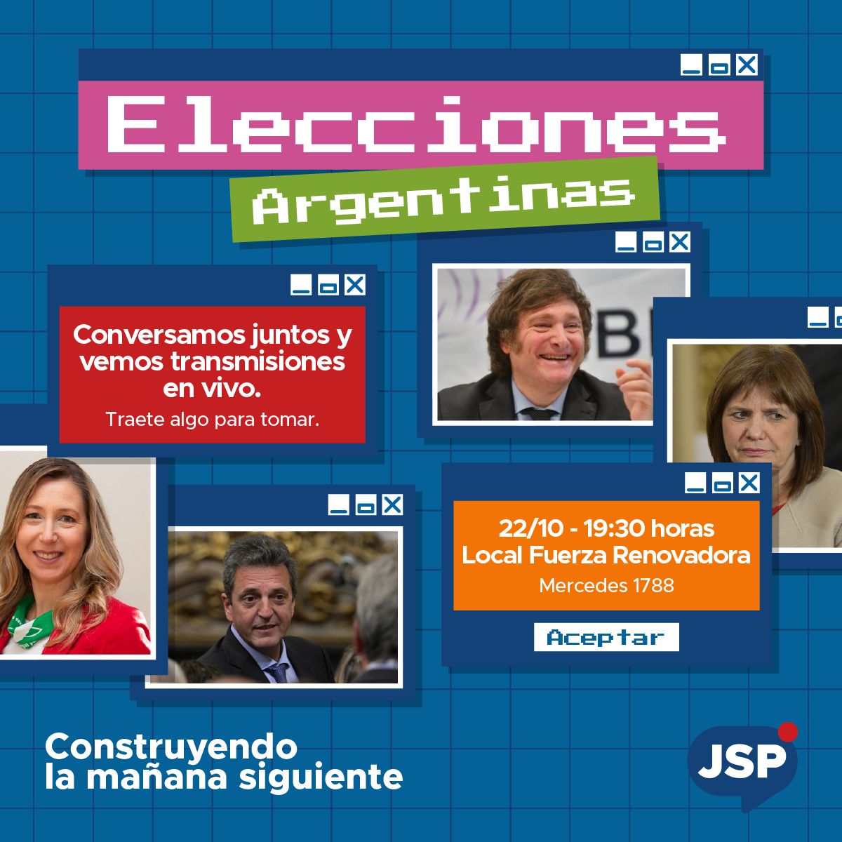 ¿Vas a mirar las elecciones de Argentina este domingo? ☀️
¡Venite y las miramos tomando una juntxs! 

No importa tu partido o sensibilidad política, nos juntamos a charlar y discutir lo que pasa en nuestro país vecino 🇦🇷

#EleccionesArgentina