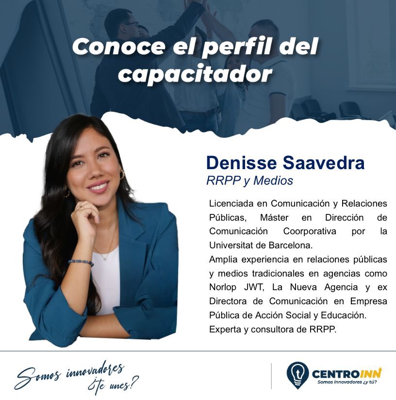 dsaavedram's tweet photo. El próximo 27 y 28 de octubre estaré dando una capacitación sobre #RelacionesPúblicas y #Medios junto a grandes profesionales. Si quieren formar parte de esta capacitación, me pueden escribir por interno para darles más información. Gracias a @centroinnec por la invitación.📝 https://t.co/DvEO2OWVZx