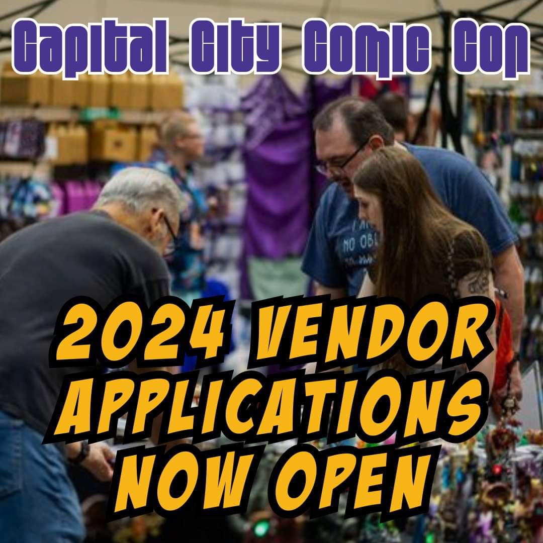 Vendor applications for 2024 are now open! Visit our website for more information on vending and to sign up: capcitycomiccon.com/vendors Interested vendors who might want to become sponsors of our show can also find out more about that on our site: capcitycomiccon.com/sponsors