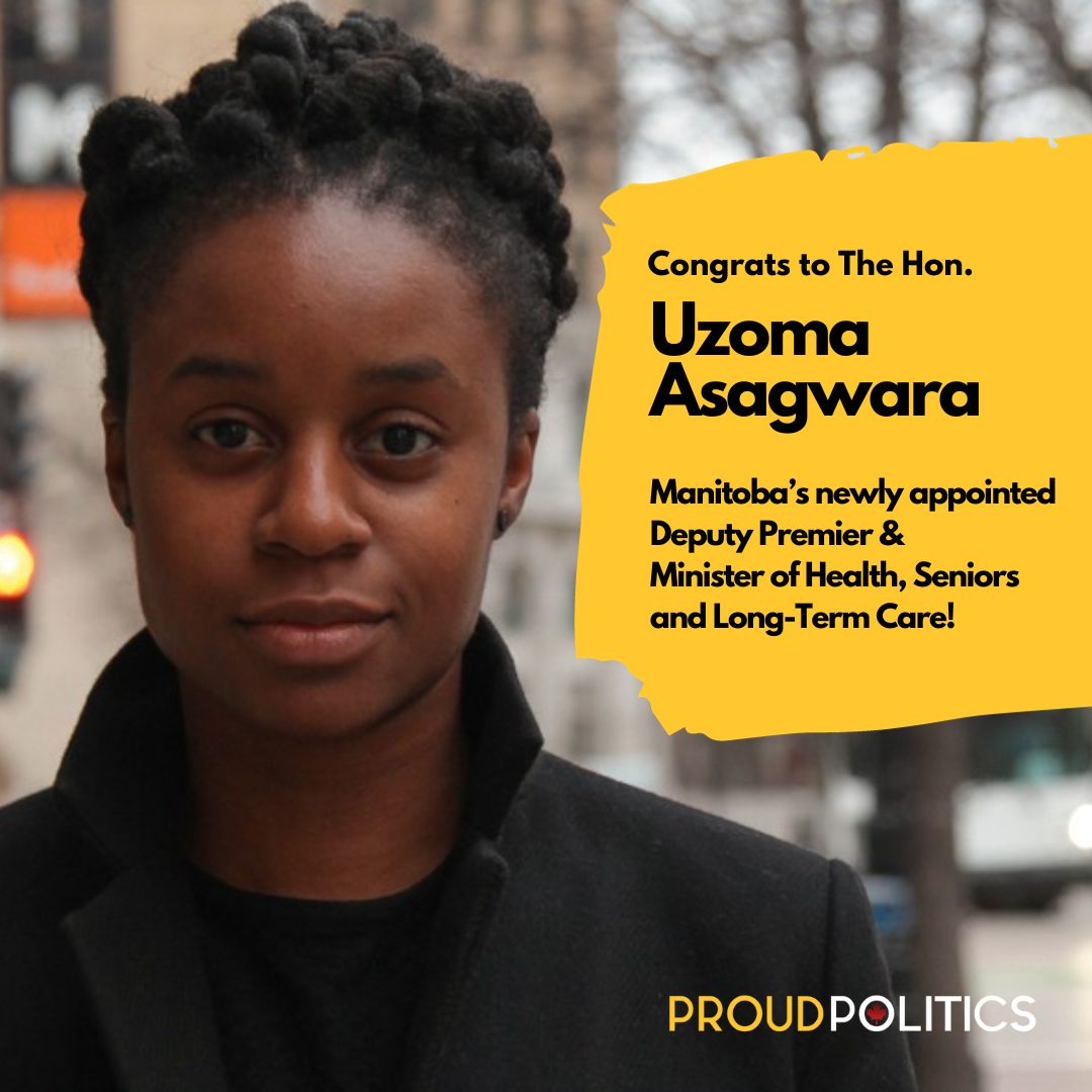 Congratulations to @UAsagwara, MLA Union Station, on their appointment as #Manitoba's Deputy Premier & Minister of Health, Seniors, & Long-term Care! We're excited for your leadership in @MBgov! #2SLGBTQ+ #RepresentationMatters #MBpoli #CDNpoli #MakingHistory