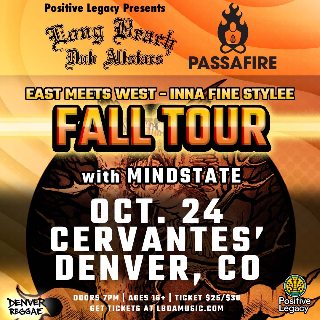 👉 Hey Denver!⏰ 𝗥𝗘𝗠𝗜𝗡𝗗𝗘𝗥! Positive Legacy presents Long Beach Dub Allstars &amp; Passafire 
at Cervantes' on 10/24. $1 from every ticket sold 𝗼𝗻𝗹𝗶𝗻𝗲 will be donated to PL's environmental and humanitarian efforts. Get those tix 𝗼𝗻𝗹𝗶𝗻𝗲!
🎟cervantesmasterpiece.com