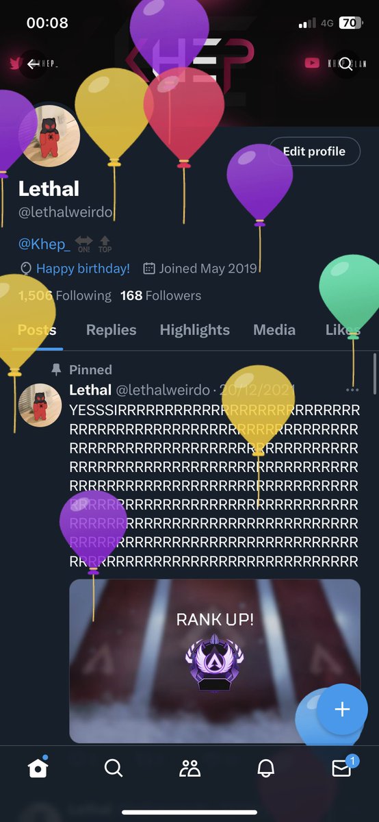 lethalweirdo's tweet photo. Woah balloon day. Time for my 22nd year 🥳🥳 https://t.co/mlYvFqg3iT