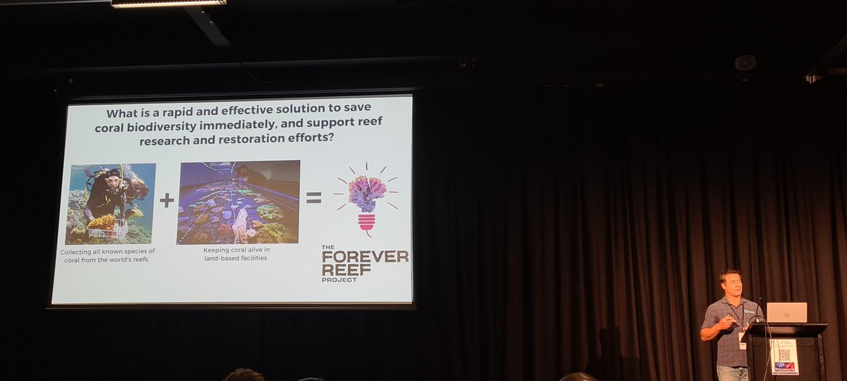 Dr Dean Miller at #ABNA2023GoldCoast 'The worldwide loss of coral diversity due to #ClimateChange would be catastrophic'. The #ForeverReefProject aims to create a #CoralArk with multiple samples of every coral species on the Great Barrier Reef @ABNAonline @CSIRO @qldmuseum