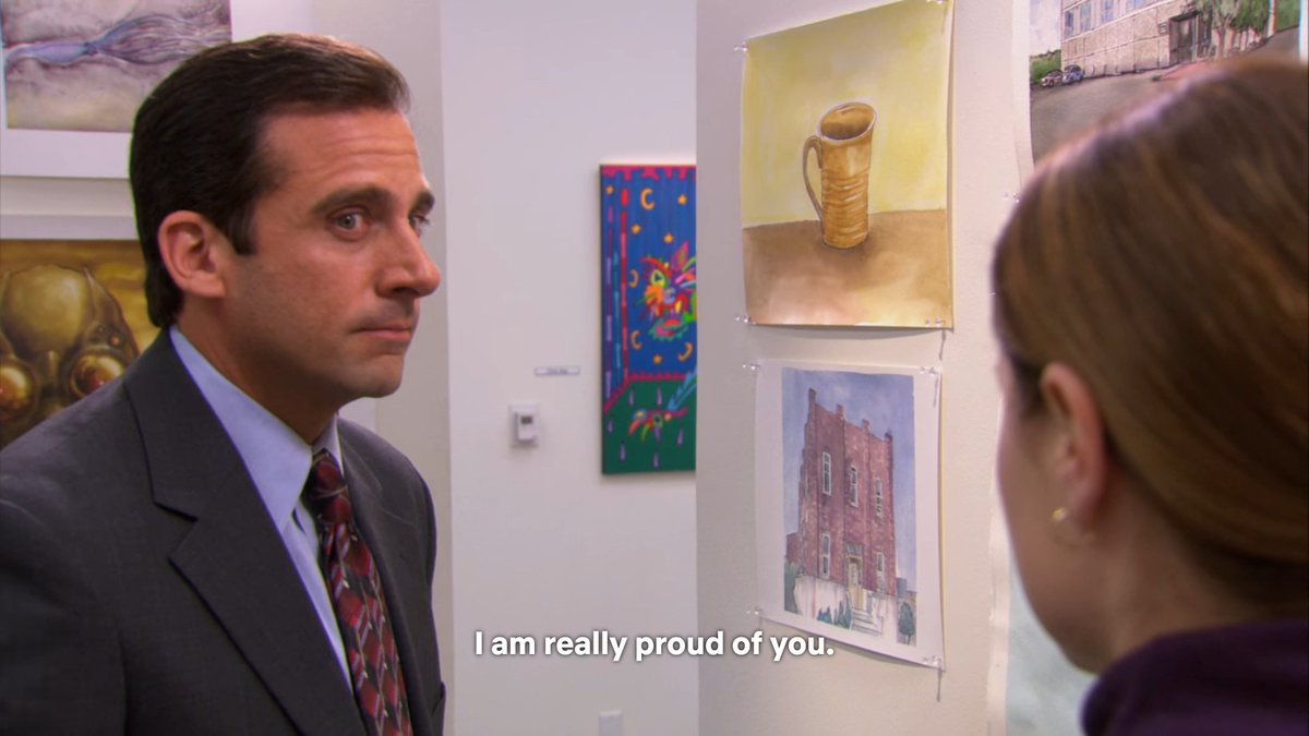 sapillopillo's tweet photo. lo perfecta que es esta escena te amo michael scott te amo pam te amo the office https://t.co/xTZEaVNXPi