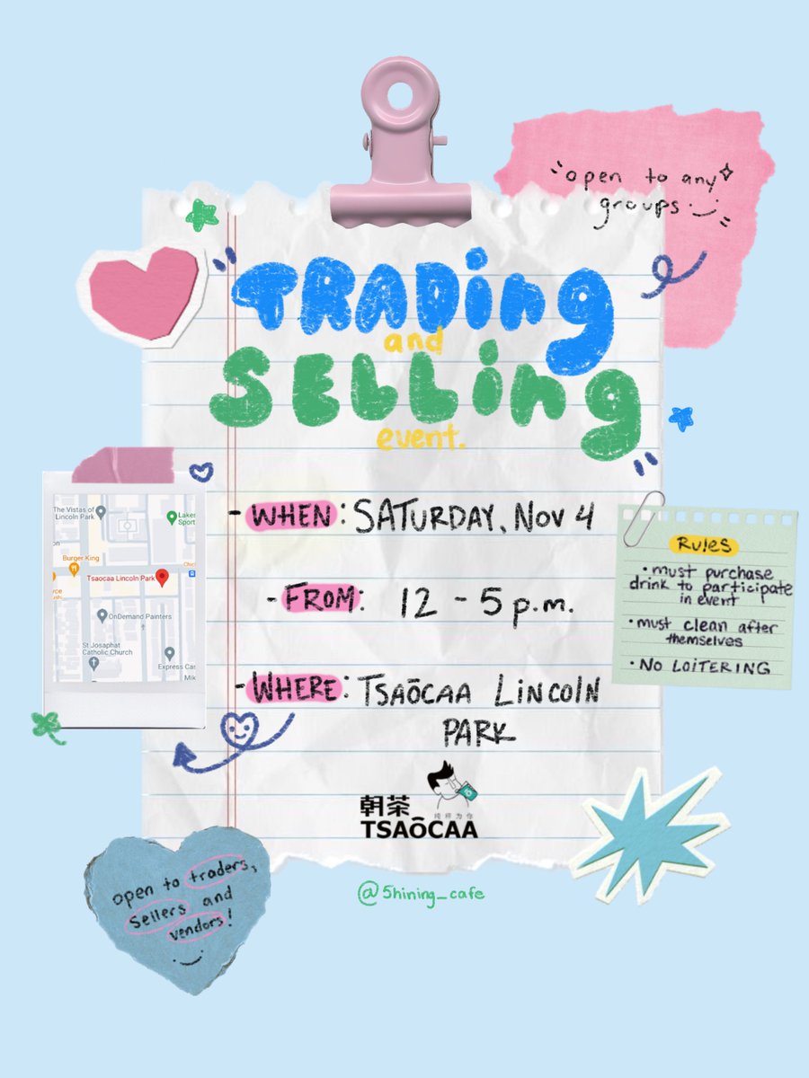 5hining_Cafe's tweet photo. ⋆˙⟡ Hi everyone!

Come join us this November 4th for a Kpop trading/selling/vendor event!:) Info listed below! If you have any other Q's before the event feel free to message! Hope to see everyone there:) ⋆˙⟡ https://t.co/g39CLTkaDU