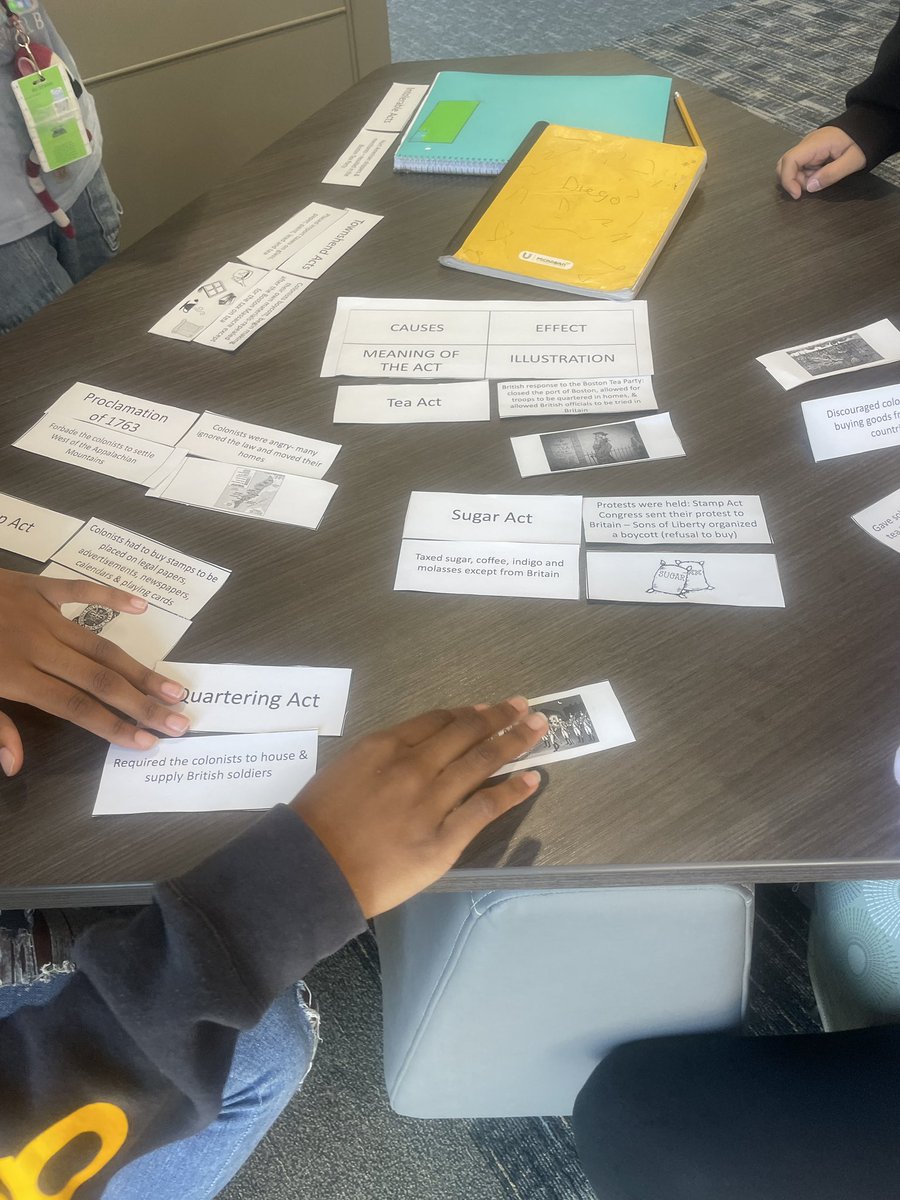 brownlq's tweet photo. By organizing historical events or societal factors into cause-and-effect relationships, my students develop a deeper understanding of the interconnectedness of events and their consequences. @HumbleISD @HumbleISD_ARMS @humble_SocSt #TeamSocialStudies #BringItToLife https://t.co/3S3uMhB3z6