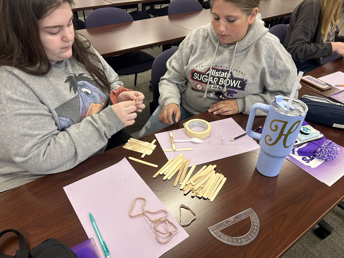 BethPesnell's tweet photo. Engineering Design Challenge with the Emporia HS Teacher Pathway student visit today! They did some π Chunkinβ #futureteachers #futureEDCATS
@KSUCollegeofEd https://t.co/IKKn8hym51