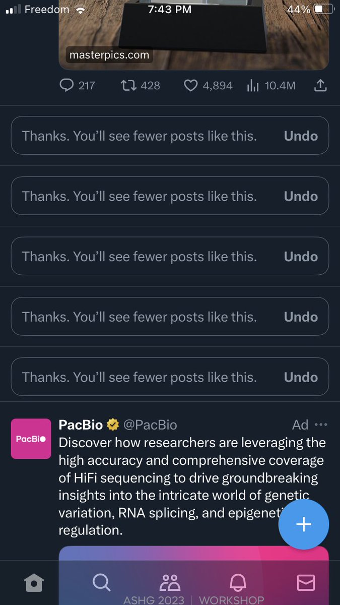 pmvarsa's tweet photo. @X is way worse than Twitter. I literally see nothing from the people I follow. https://t.co/e4wkUZxS8G