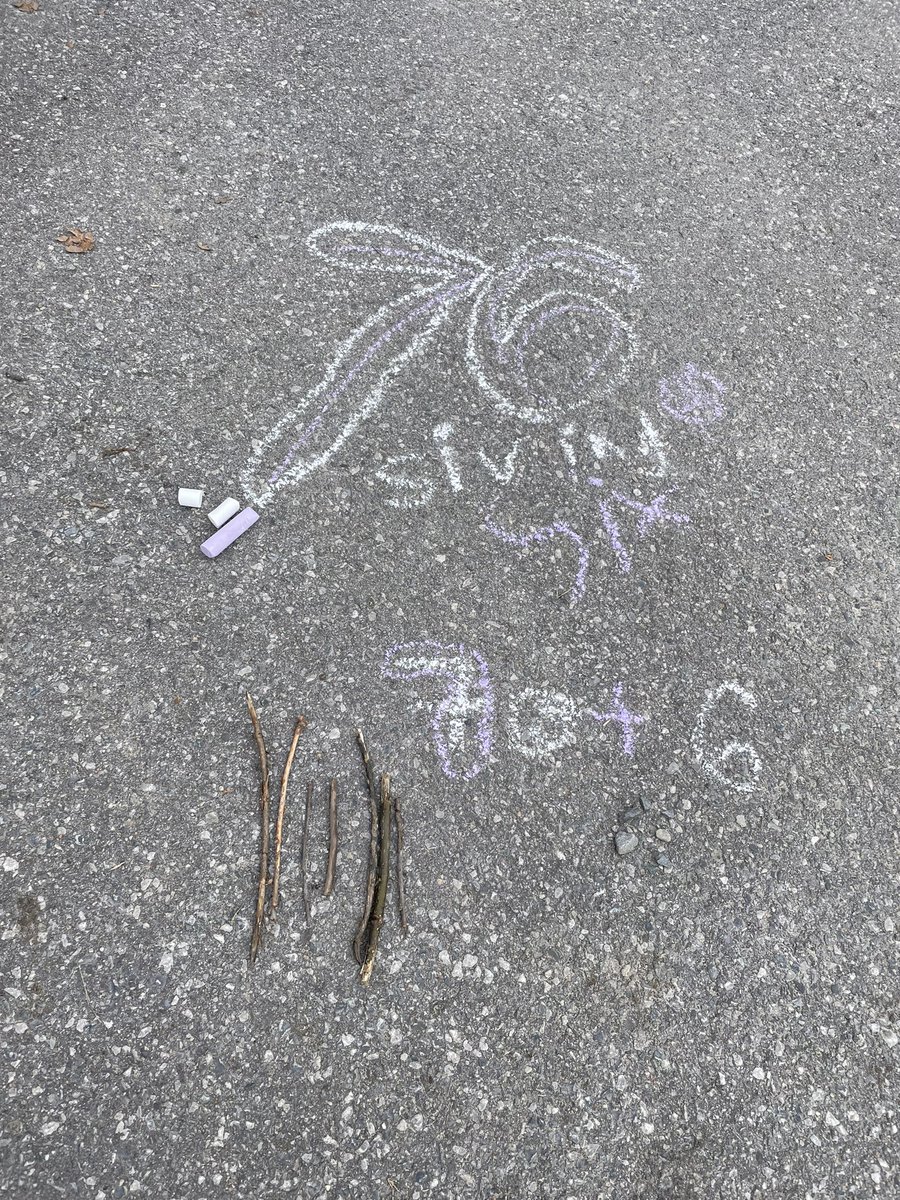 MrsHenchey23's tweet photo. Representing numbers in standard, expanded and word form on #TakeMeOutsideDay students got creative with their “base ten/ones blocks”🪨🍃 @ocsbOutdoors https://t.co/Coro47qhnX