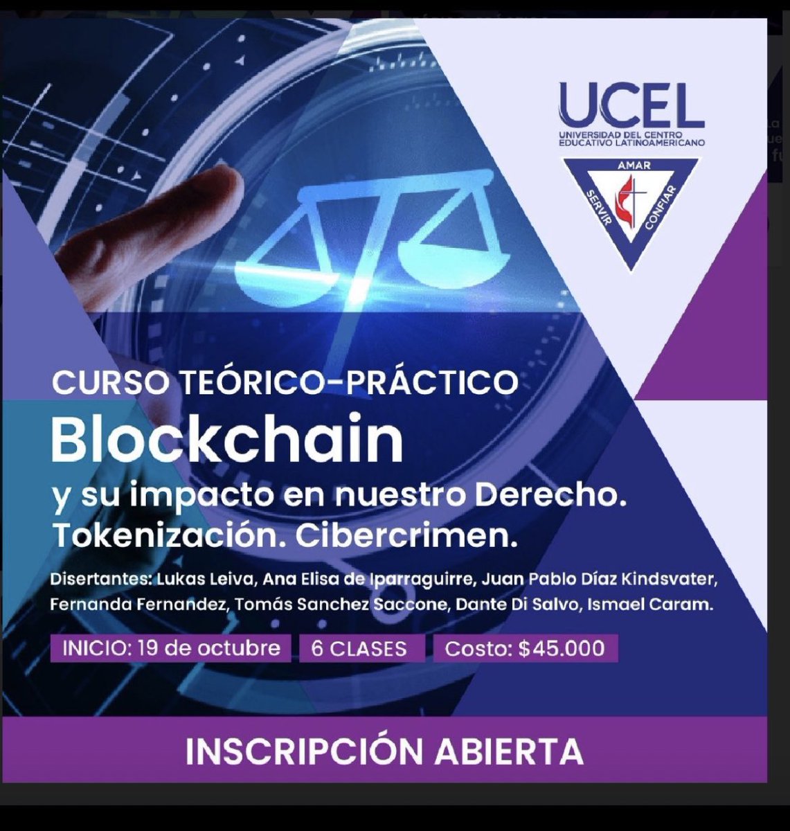 meryfiorentini_'s tweet photo. SORTEO | ⚖️

Junto a @tsanchezsaccone sorteamos UNA BECA para un curso hibrido sobre:

▪️ Blockchain y su impacto en nuestro Derecho.

▪️ Tokenización.

▪️ Cibercrimen.

¿Cómo podes participar? 

1. Da RT a este post así llega a más personas interesadas 😊

2. Comenta QUÉ es lo que más te atrae sobre la relación entre Blockchain y Derecho

¡Es un sorteo EXPRÉS 💨 porque el curso arranca mañana! 

⏰ Sorteamos MAÑANA AL MEDIODIA 

¡No se pierdan esta oportunidad 😉!