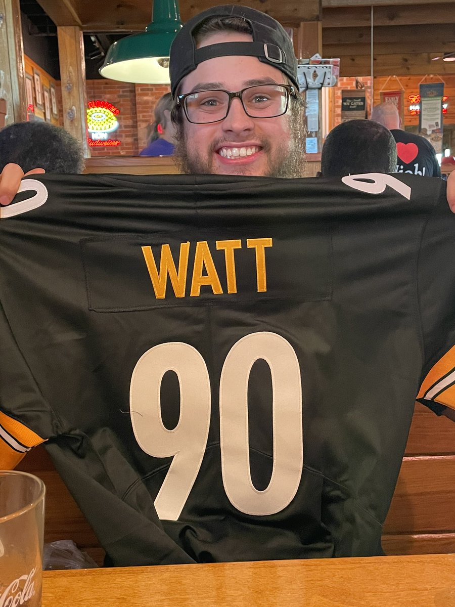 jbaileyplus4's tweet photo. My baby boy turns 22 today !! Pretty sure that smile tells you how happy he is to get his favorite players jersey!!! @_TJWatt @steelers https://t.co/CmbKcyY6xu