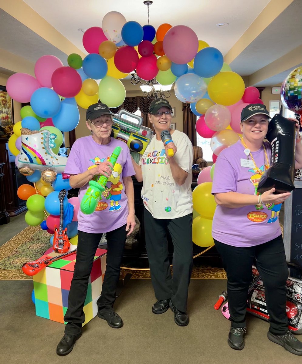 AvalonSpringsHC's tweet photo. “Here’s to the crazy ones. The misfits. The rebels. The troublemakers. The round pegs in a square hole.” 
#80s #80sFest #AsIf #TrilogyThemeWeek #DancingThroughTheDecades #TrilogyIsElectric #TrilogyBFF https://t.co/k8Rfx2GKRZ