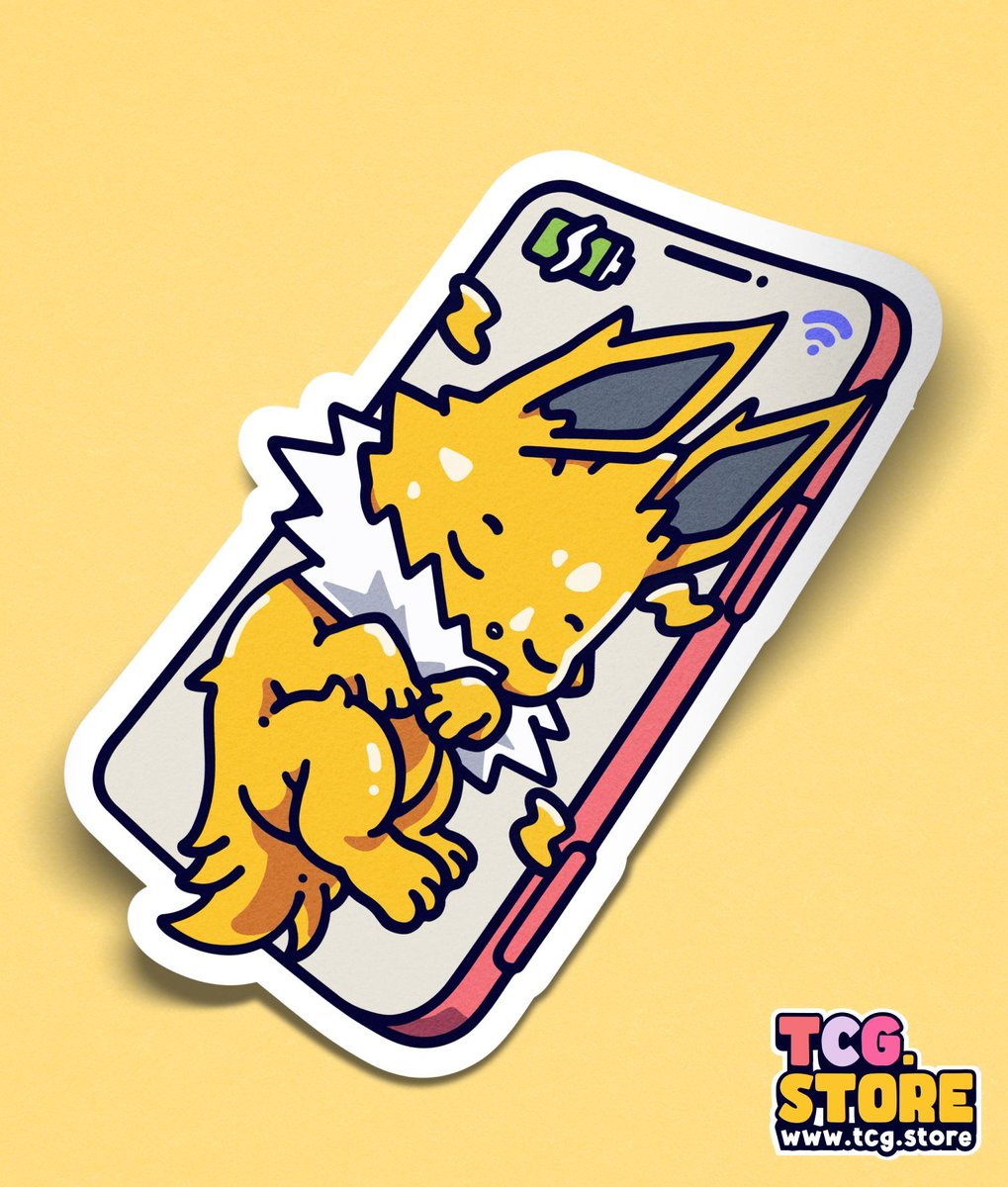 TCGDotStore's tweet photo. Gearing up to drop some electrifying new stickers! ⚡✨ First up: Jolteon! A massive shoutout to @cakelillo for the patience and love for Jolteon. The wait is over! 🎉

#JolteonJoy #StickerSneakPeek #PokemonStickers #ThankYouCakelillo #PokemonMagic #ChargedUpMornings #Pokemon https://t.co/9843PkpdSl