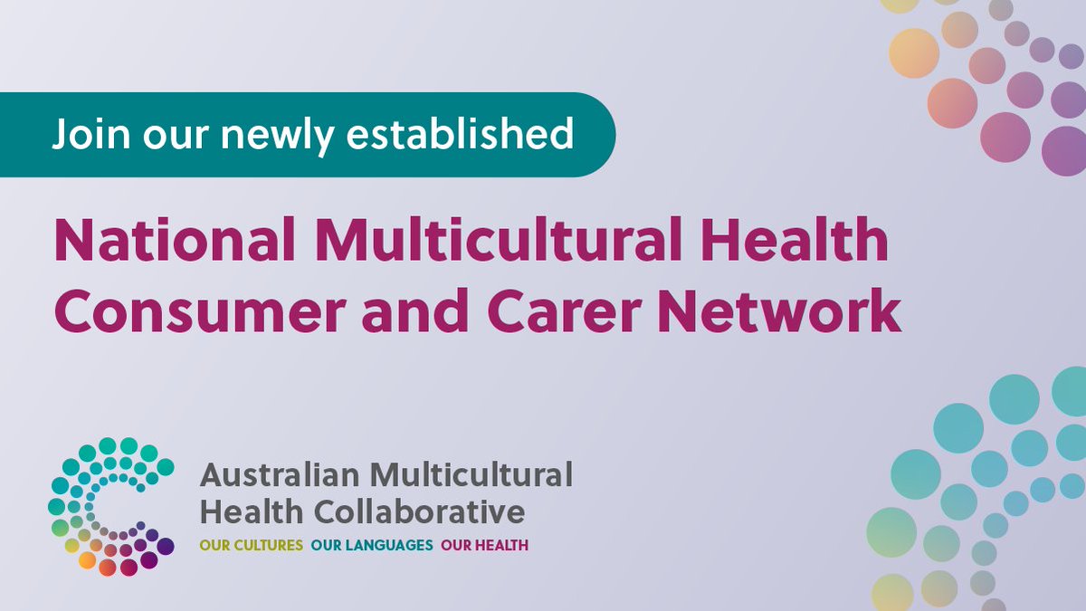 The Australian Multicultural Health Collaborative invites you to apply for membership of our new National Multicultural Consumer and Carer Network. 

For more information and how to apply, visit our webpage: 👉multiculturalhealth.org.au/expressions-of…