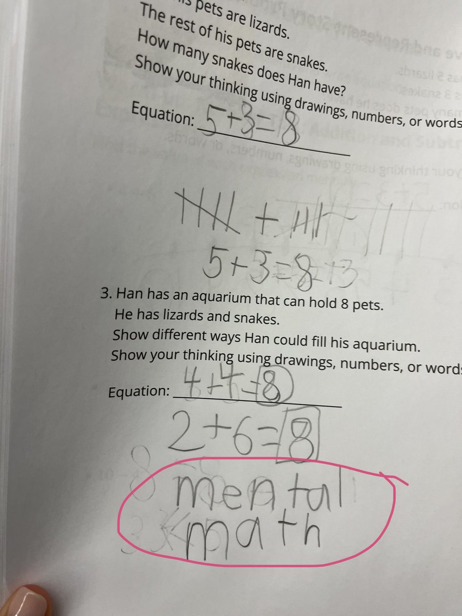This made me laugh so hard in a <a href="/PHLschools/">Philadelphia Schools</a> classroom today. Show your thinking….and the response is in size 40 font 😂😂 I was then told I was too big to participate in centers by a 1st grader! <a href="/MichaelFarrell/">Michael Farrell</a> #phled