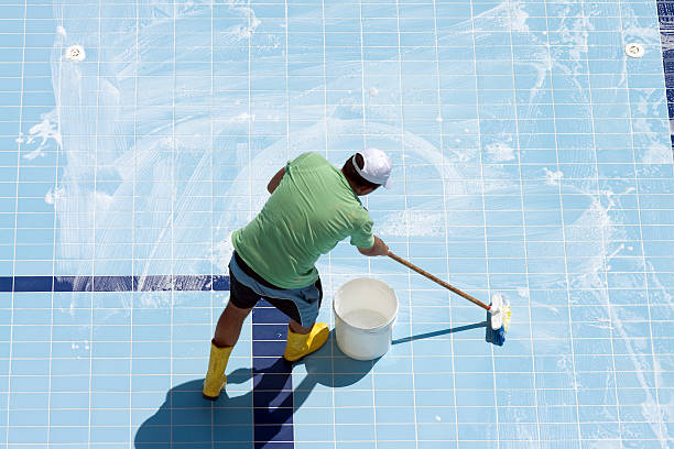 Say goodbye to dirty pool tiles! We specialize in pool tile cleaning to restore your pool's sparkle. Get ready to enjoy a fresh, clean pool with our expert service. #CleanPoolTiles #PoolRenovation