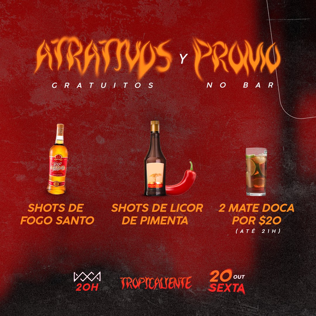 combateprod's tweet photo. Sexta (20.10), COMBATE Y CALIENTE apresentam a segunda edição da TROPICALIENTE, o rolê que faz a DOCA ferver como nunca 🥵🔥

4 DJs vão agitar nossa pista com muito reggaeton, pop BR, funk e pagodão. Também teremos atrativos gratuitos calorosos e 2 Mates por $20 até 21H! https://t.co/EwiRcNsPU0