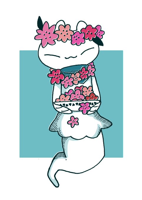 「closed mouth flower wreath」 illustration images(Latest)